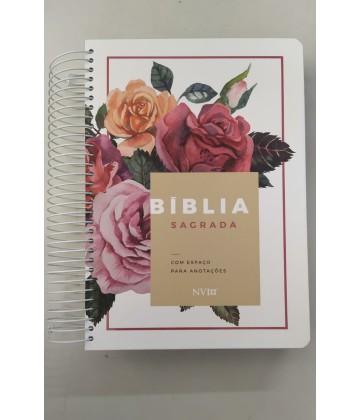 BIblia Anote Nvi Espiral Floral 